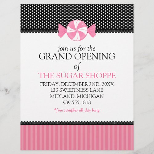 Candy Shop Grand Opening Announcement Flyers