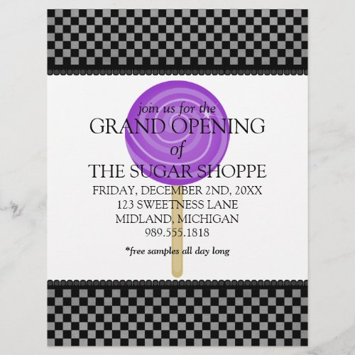 Candy Shop Grand Opening Announcement Flyers