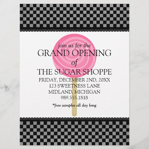 Candy Shop Grand Opening Announcement Flyers