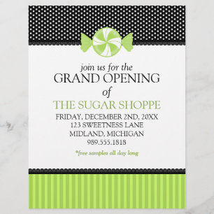 Candy Shop Grand Opening Announcement Flyers