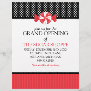 Candy Shop Grand Opening Announcement Flyers