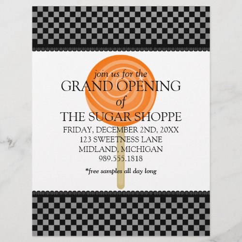 Candy Shop Grand Opening Announcement Flyers