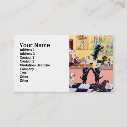 Customizable Candy Shop Labradors Business Card Template