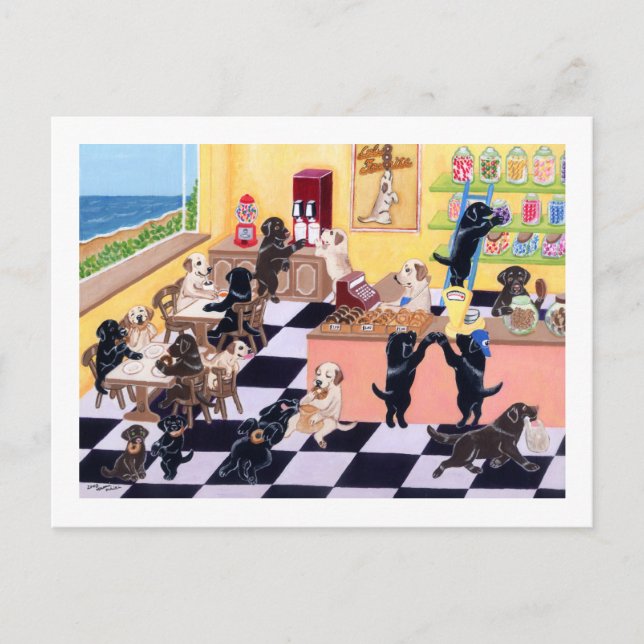 Candy Shop Labradors Postcard (Front)