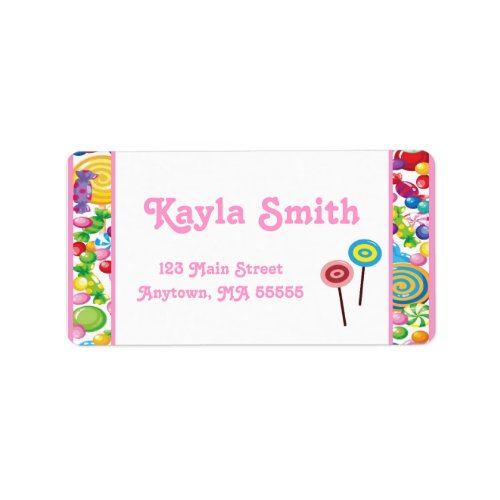 Candy Shop Pink Girl Address Labels