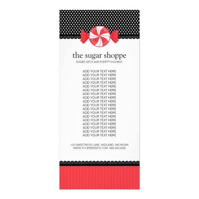 Candy Shop Product Rack Cards (Front)