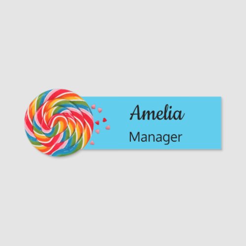 Candy Shop Sweets Store Lollipop Employee  Name Tag