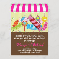 Candy Shoppe Birthday Invitation