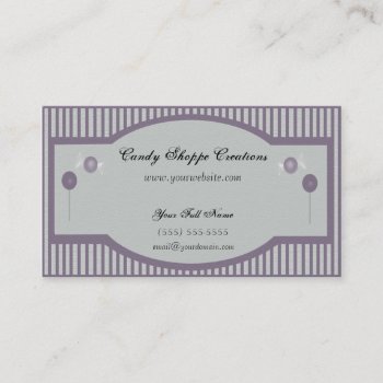 Candy Shoppe Business Card - Purple by MudPieSoup at Zazzle