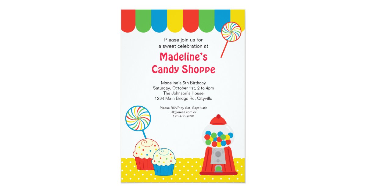 Candy Shoppe Invitation | Zazzle.com