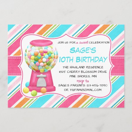 Candy Shoppe Sweet Shop Birthday Invitations