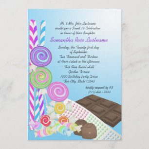 Candy Shoppe Sweet Sixteen Birthday Invitation