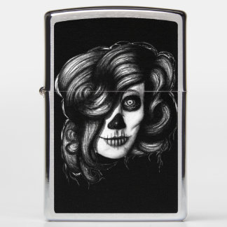 Candy Skull Day of the Dead Girl Drawing Zippo Lighter