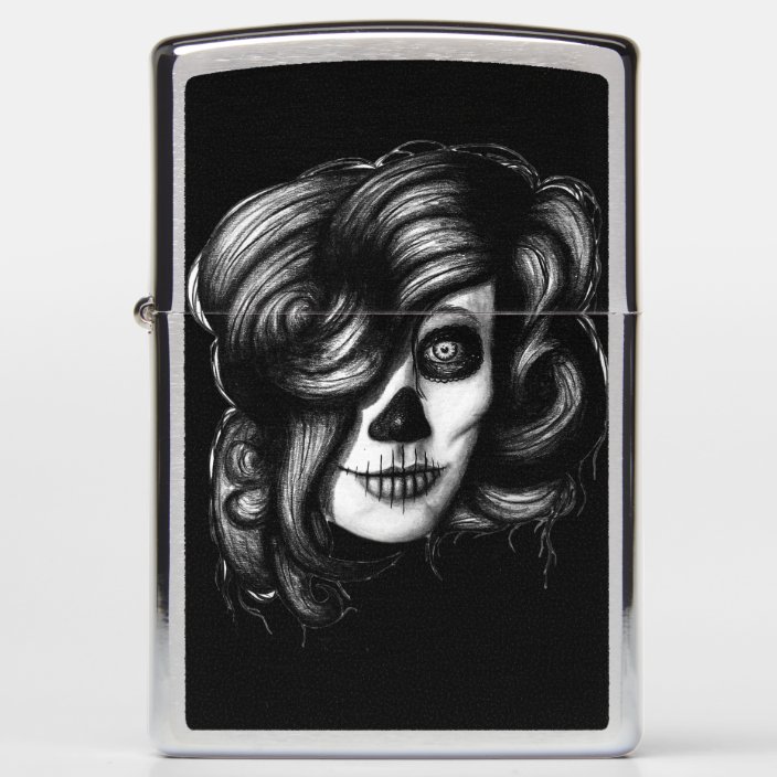 Candy Skull Day Of The Dead Girl Drawing Zippo Zippo Lighter Zazzle Com,Sitting Alone Beautiful Alone Girl Painting Images