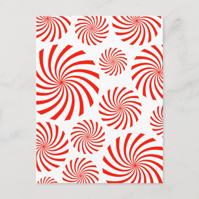 Candy Spiral Peppermint Swirl Design Postcard (Front)