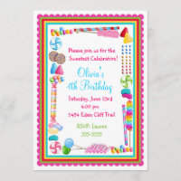 Candy Sprinkle Birthday Invitations