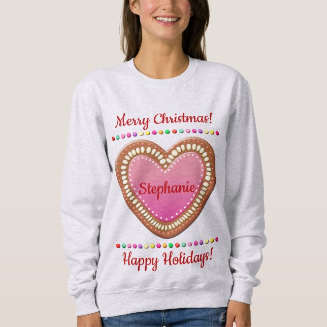 Candy-Sprinkled German Gingerbread Heart Sweatshirt (Front)