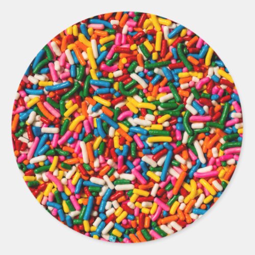 Candy Sprinkles Classic Round Sticker