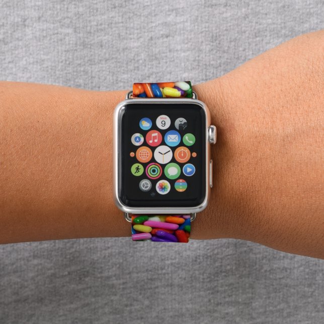 Candy Sprinkles Colorful Quirky Apple Watch Band (In Situ)