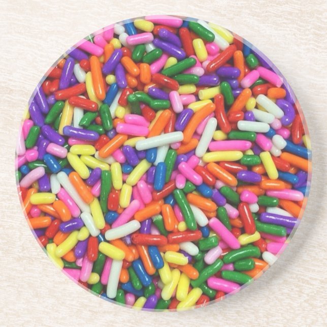 Candy Sprinkles Colorful Quirky Coaster (Front)