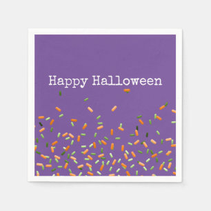 Candy Sprinkles Happy Halloween Orange Green Napkins