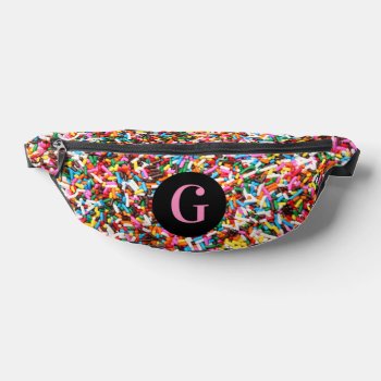 Candy Sprinkles Monogram Fanny Pack by CarriesCamera at Zazzle
