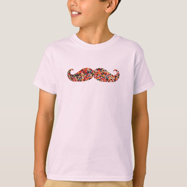 Candy Sprinkles Mustache T-Shirt (Front)