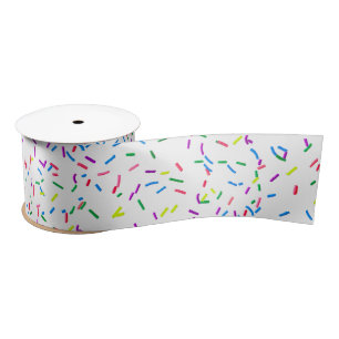 Candy Sprinkles On White Satin Ribbon