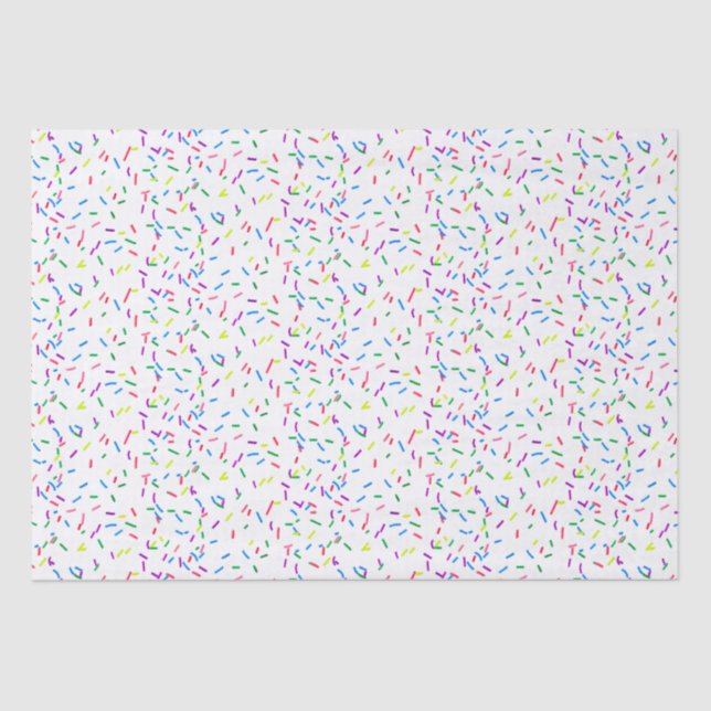 Candy Sprinkles On White Tissue Paper (Front)
