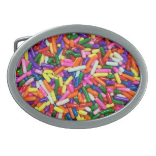 Candy Sprinkles Oval Belt Buckle