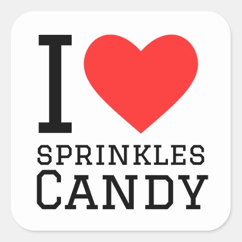 Candy sprinkles pattern square sticker