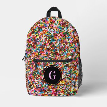Candy Sprinkles Printed Backpack by CarriesCamera at Zazzle