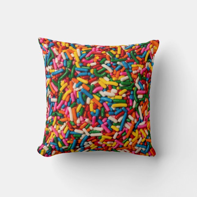 Candy Sprinkles Throw Pillow (Front)