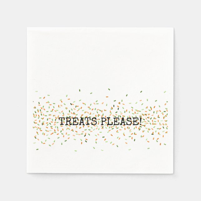 Candy Sprinkles TREATS PLEASE Halloween Kids Fall  Napkins (Front)