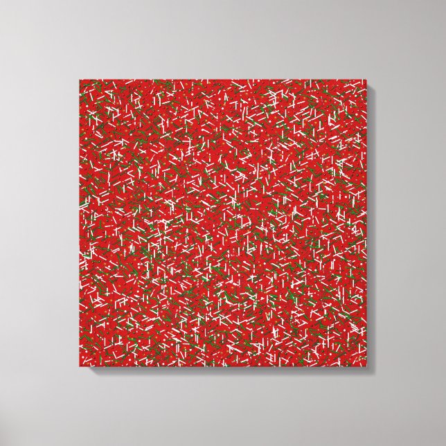 Candy Sprinkles with Polka Dots Canvas Print, Red Print (Front)
