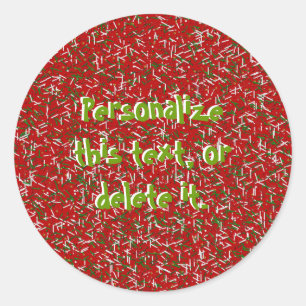 Candy Sprinkles with Polka Dots STICKERS, Red Classic Round Sticker
