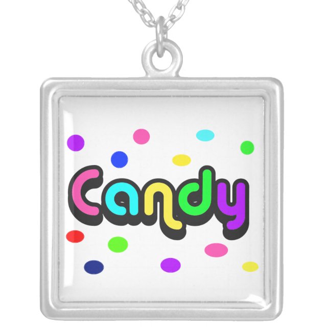Candy-square sterling silver necklace (Front)