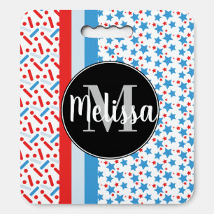 Candy Stars Stripes Sprinkles Initial Name Seat Cushion