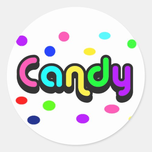 Candy_sticker Classic Round Sticker