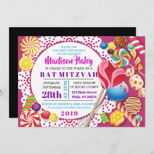 CANDY STORE Bat Mitzvah Invitation