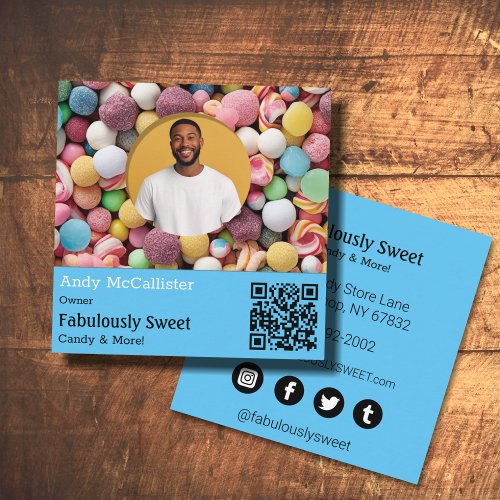 Candy Store Business Cards With Photo Profile