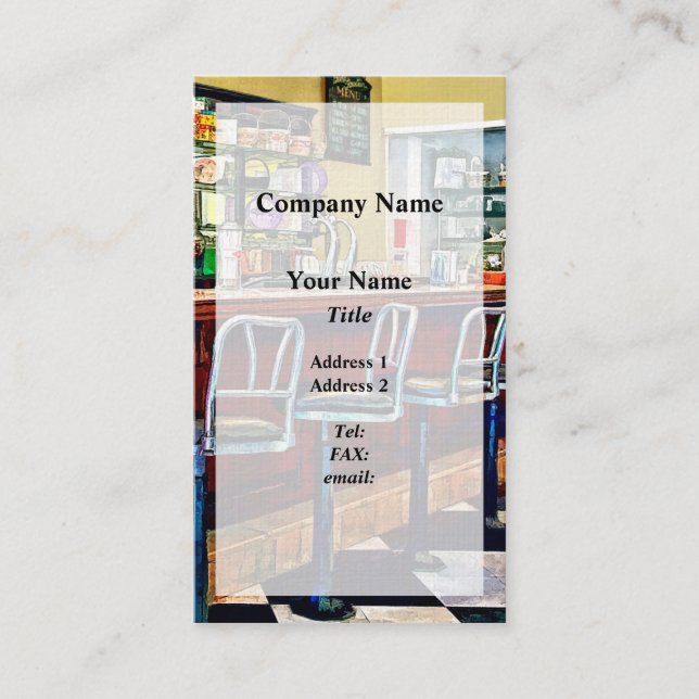Candy Store With Soda Fountain Business Card (Front)