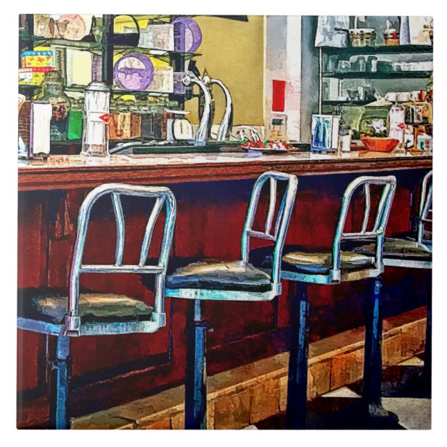 Candy Store With Soda Fountain Ceramic Tile (Front)