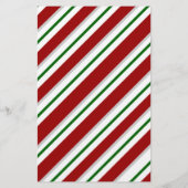  Candy Stripe Christmas Family Newsletter Add Text Stationery (Back)