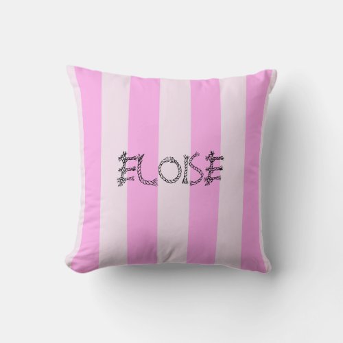 Candy Stripe Design in Pinky Pink Throw Pillow