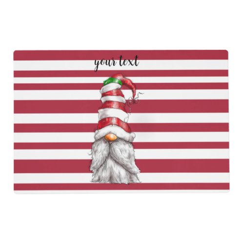 Candy Stripe Gnome  Placemat