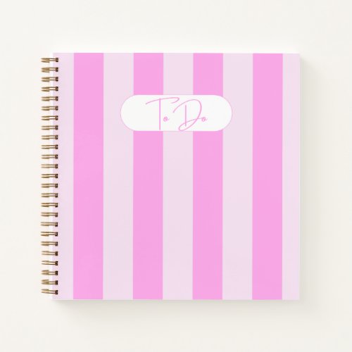 Candy Stripe Notebook in Pinky Pink