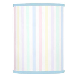 Candy Stripe Pale Blue Trim Boys Lamp Shade