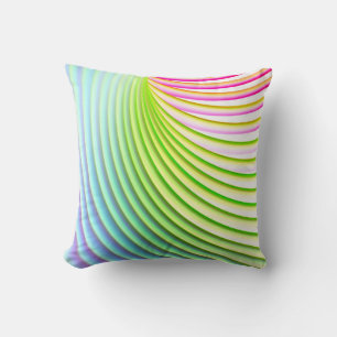 Candy Stripe Pastel Rainbow Bright Happy Color Throw Pillow