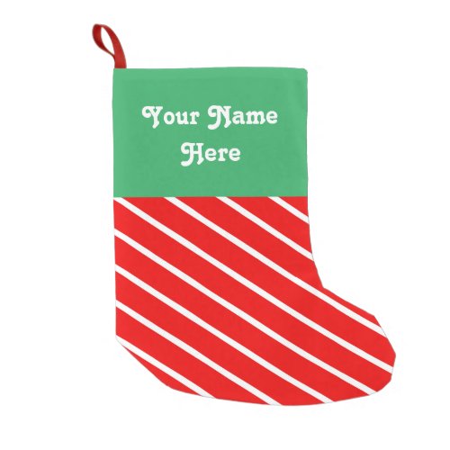 Candy Stripe Personalized Small Christmas Stocking